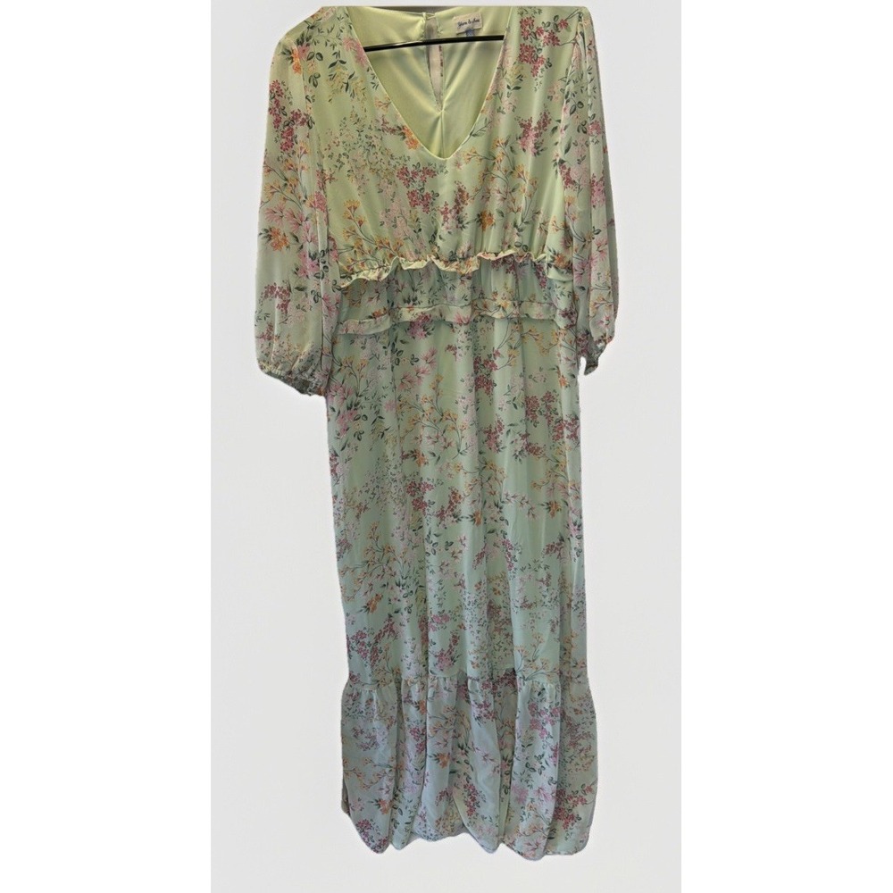 Vintage Style Yarn & Sea Prairie Cottage‎ Core Maxi Dress Floral Lined Women XL